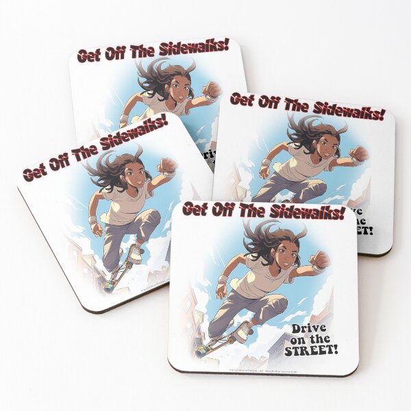 Item preview, Get Off The Sidewalks! - Skateboard Teen Gal -  For Light Backgrounds designed and sold by The Imagination Source™.