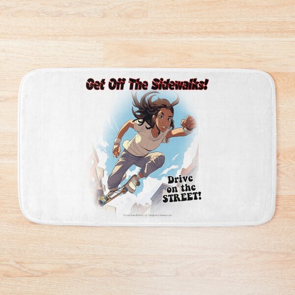 Item preview, Get Off The Sidewalks! - Skateboard Teen Gal -  For Light Backgrounds designed and sold by The Imagination Source™.