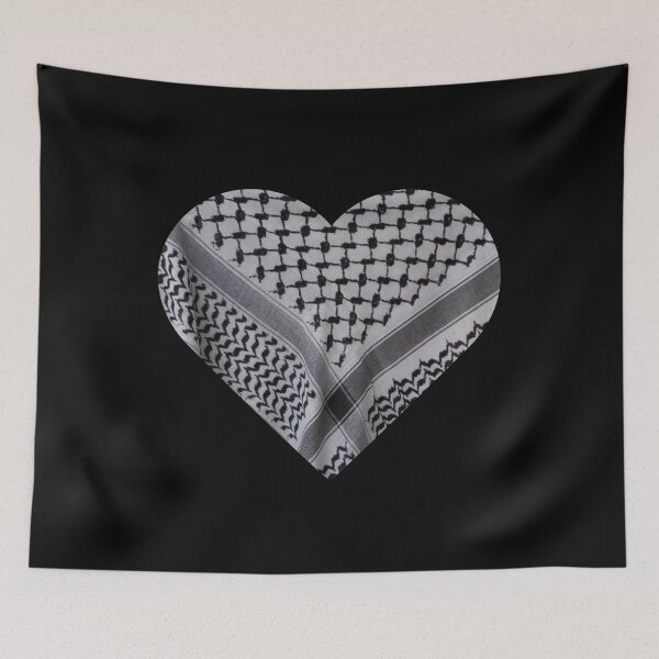 Item preview, Palestine Keffiyeh Heart designed and sold by Gramsta.