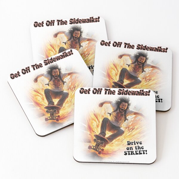 Item preview, Get Off The Sidewalks! - Skateboard Man -  For Light Backgrounds designed and sold by The Imagination Source™.
