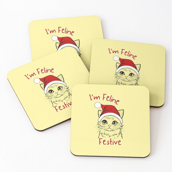 Item preview, Im feline festive Christmas theme design designed and sold by INSOMNIAC101.
