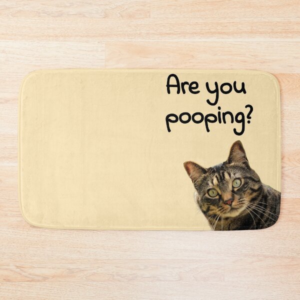 Item preview, Are you pooping? - funny cat meme for bathroom or restroom decoration designed and sold by Punderful Day.