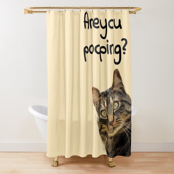 Item preview, Are you pooping? - funny cat meme for bathroom or restroom decoration designed and sold by Punderful Day.