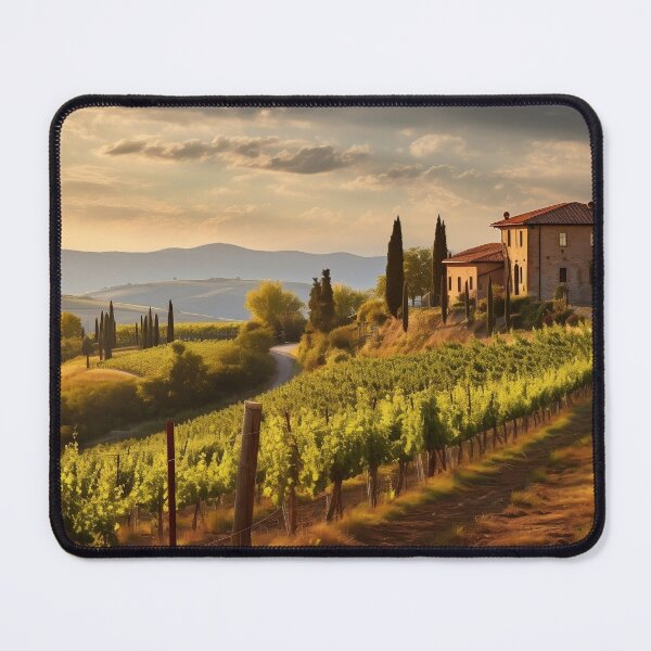 Item preview, Tuscany fields and farmhouse on hills at sunrise - Landscape photography designed and sold by TheArtistOf2022.