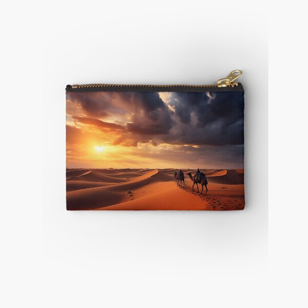 Item preview, Egyptian desert with camels at sunset - Landscape photography designed and sold by TheArtistOf2022.
