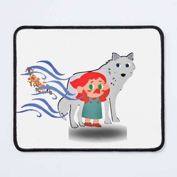 Item preview, wolf with flowers and girl designed and sold by Olojo.