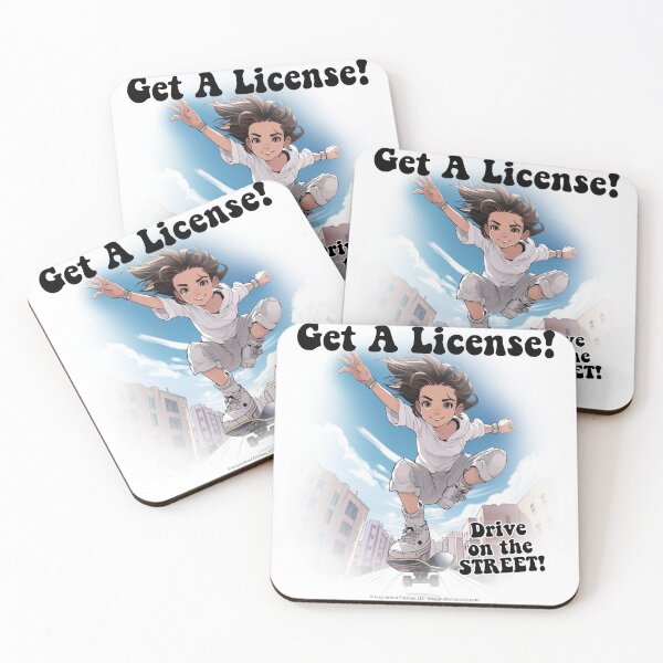Item preview, Get A License! - Skateboard Teen Gal -  For Light Backgrounds designed and sold by The Imagination Source™.