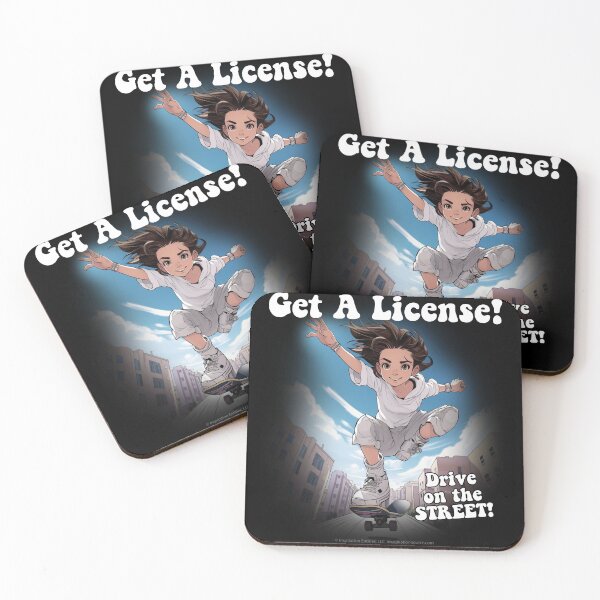 Item preview, Get A License! - Skateboard Teen Gal  -   For Dark Backgrounds designed and sold by The Imagination Source™.