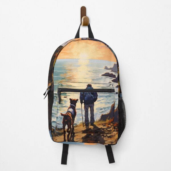 Item preview, Man and Dog on California Beach designed and sold by WhatThePawArts.