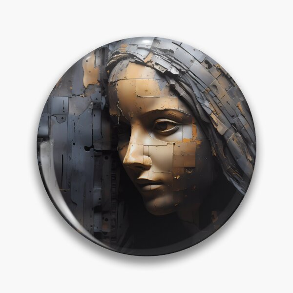 Item preview, "Sacred Face on Textured Metallic Background" designed and sold by Art-Vortex-fr.