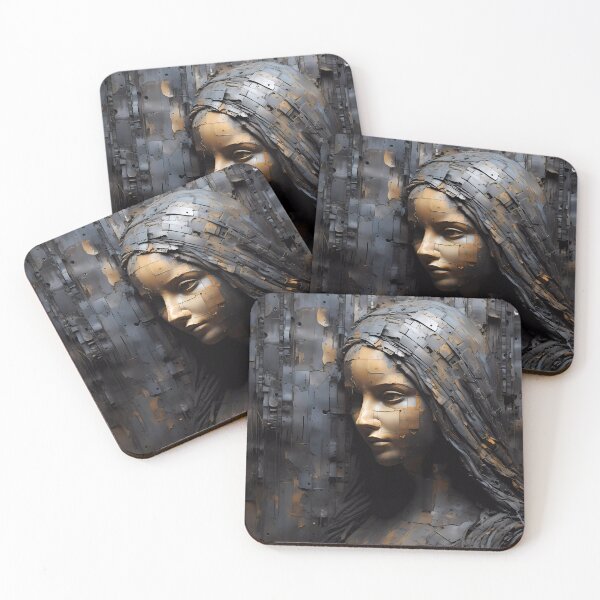 Item preview, "Sacred Face on Textured Metallic Background" designed and sold by Art-Vortex-fr.