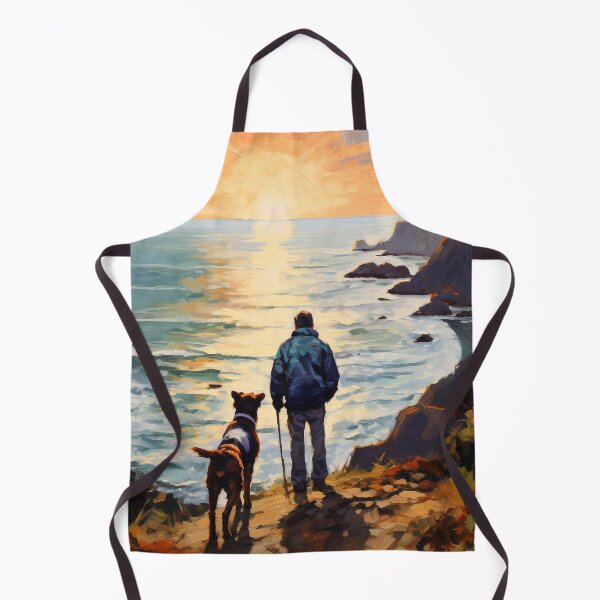 Item preview, Man and Dog on California Beach designed and sold by WhatThePawArts.