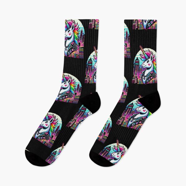 Item preview, Neon Punk Unicorn: Pixel Cityscape designed and sold by PixelPunkster.