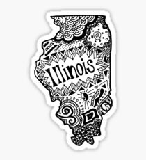 Hipster Illinois Outline Sticker