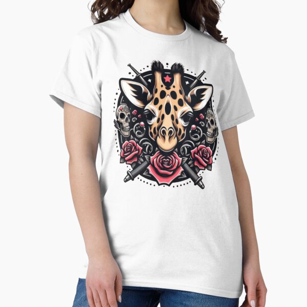 pink giraffe with skulls Classic T-Shirt