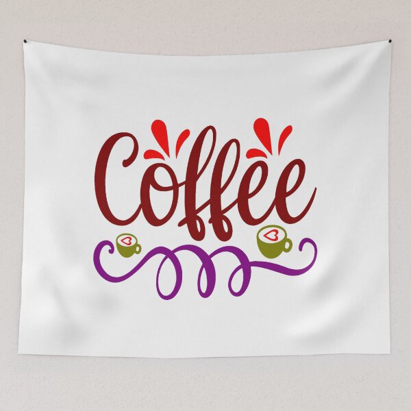Item preview, Coffee word with mug and hearts designed and sold by adlkh.