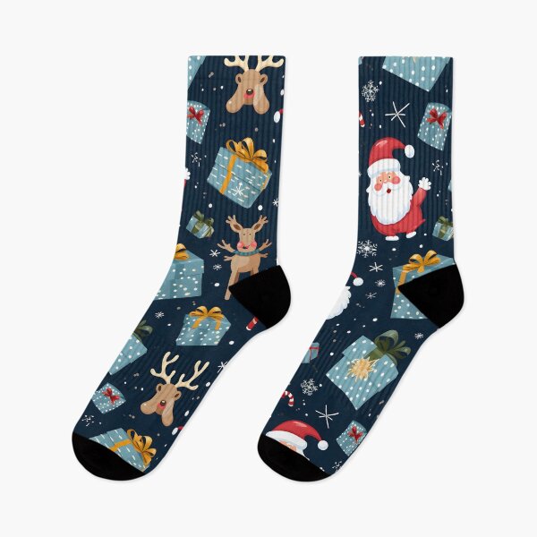 Item preview, Christmas pattern (Santa Claus with Gifts & Reindeer) designed and sold by SeamlessHub4289.