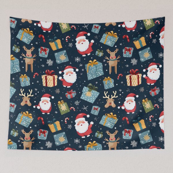 Item preview, Christmas pattern (Santa Claus with Gifts & Reindeer) designed and sold by SeamlessHub4289.