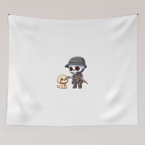 Item preview, Cute skeleton in tactical gear with puppy designed and sold by Wxjtecki.