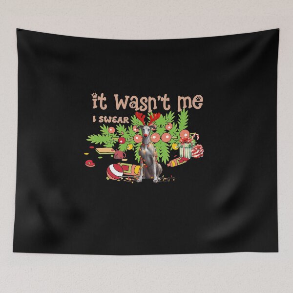 Item preview, "Mischievous Greyhound : 'It Wasn't Me, I Swear!' Christmas Chaos" designed and sold by Xhevahir.