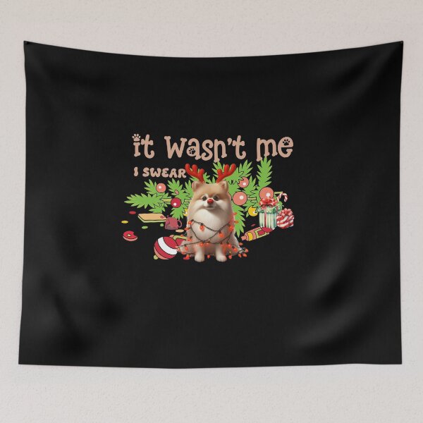 Item preview, "Mischievous Pomeranian : 'It Wasn't Me, I Swear!' Christmas Chaos" designed and sold by Xhevahir.