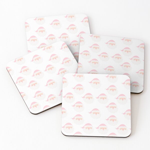 Item preview, Pink Santas on White Pattern designed and sold by Pixels2Patterns.