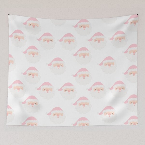 Item preview, Pink Santas on White Pattern designed and sold by Pixels2Patterns.