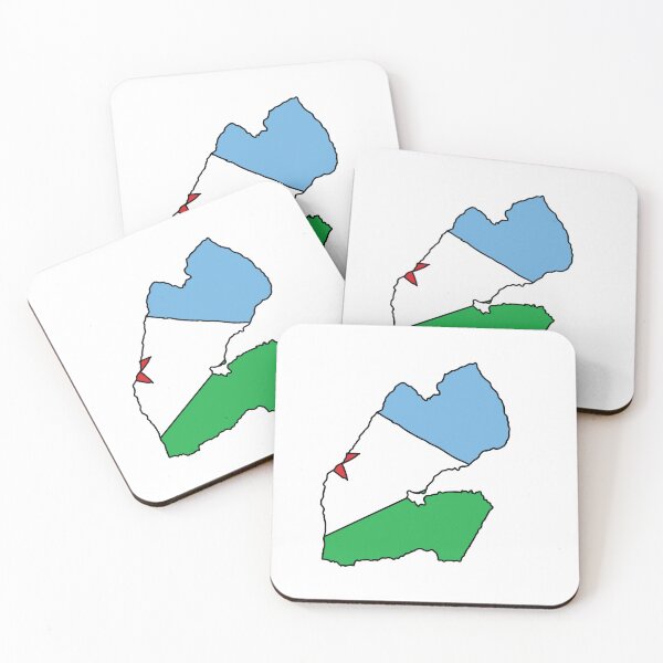 Item preview, Djibouti country shape flag designed and sold by Rachael Taylor.