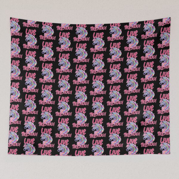 Item preview, Live Majestically Rainbow Zebra Pink Text Sticker and Shirt Design by Zeesdesign on Redbubble designed and sold by ZEESDESIGN.
