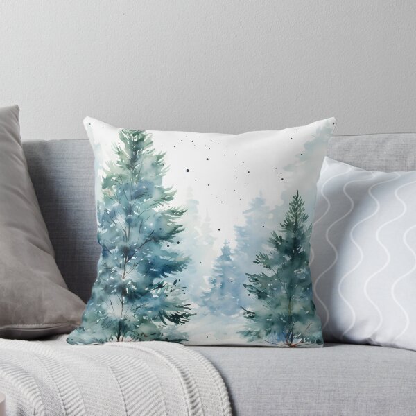 Item preview, Misty Winter Pines Watercolor Background. designed and sold by Jittiwat Chunchuawong.