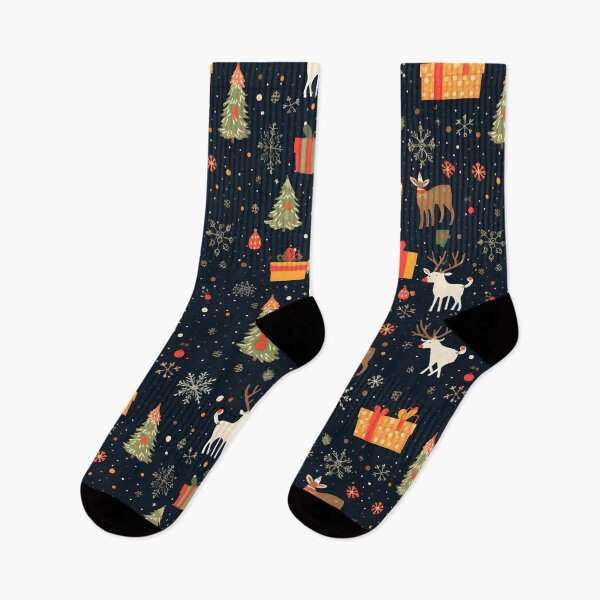 Item preview, Christmas pattern (Gifts,Reindeer and Christmas Tree) designed and sold by SeamlessHub4289.