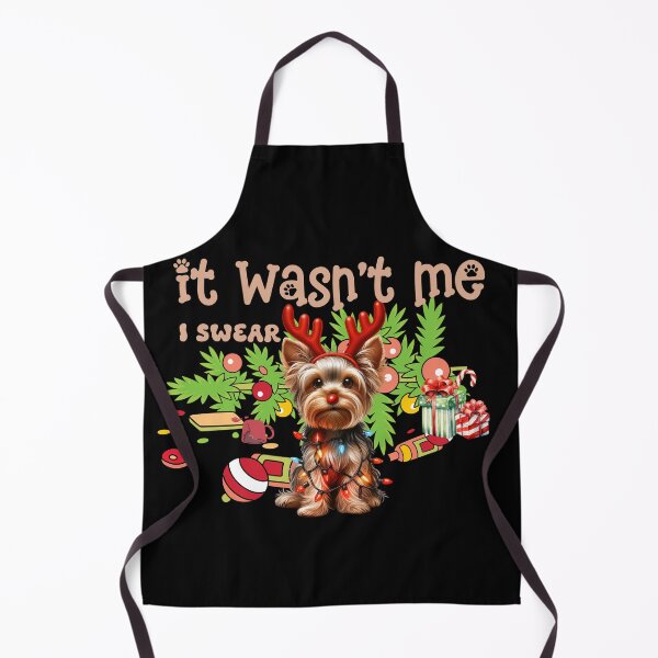 Item preview, "Mischievous Yorkshire Terrier: 'It Wasn't Me, I Swear!' Christmas Chaos" designed and sold by Xhevahir.