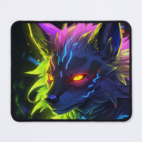 Item preview, Illuminated Cyber Wolf: A Neon Fantasy Encounter designed and sold by Cris888.