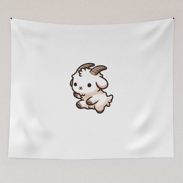 Aperçu de l'œuvre Playful Lamb with Ram Horns créée et vendue par UmbrellaStudio1.