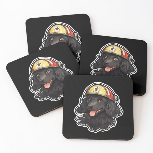 Item preview, Bombero Flat-coated Retriever designed and sold by CUTEDOGGIEZ.