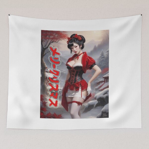 Item preview, Japanese Geisha; Merry Christmas; designed and sold by StickerApe.