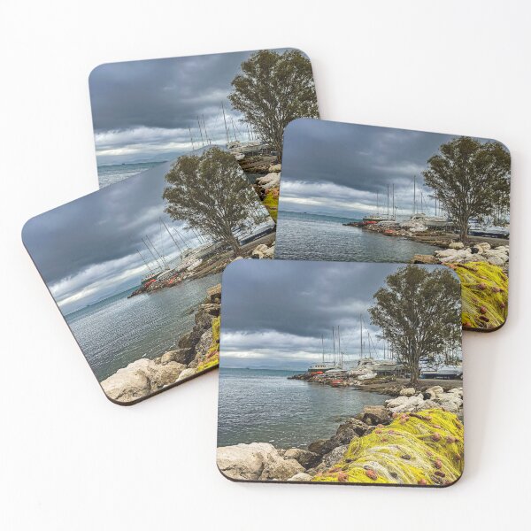 Item preview, Yellow Fishing Nets Corfu Greece Art Print nickbrayimages designed and sold by nickbrayimages.