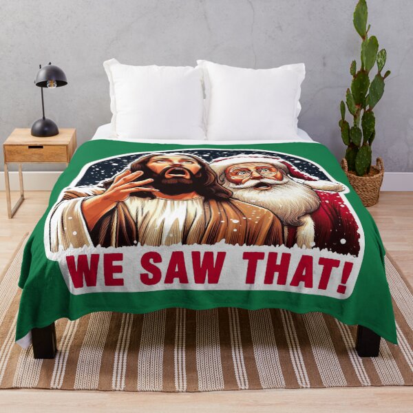 Item preview, WE SAW THAT meme Jesus Santa Claus Let It Snow Christmas Surprised designed and sold by plushism.