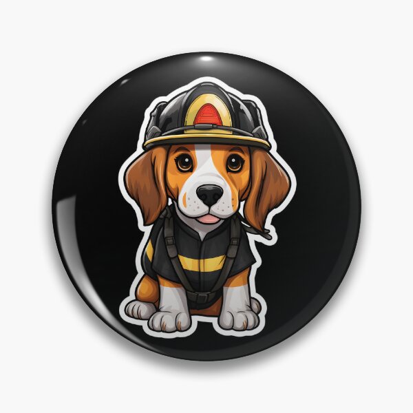 Item preview, Firefighter Foxhound Puppy designed and sold by CUTEDOGGIEZ.