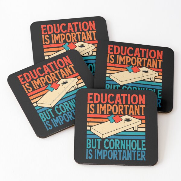 Item preview, Education Is Important But Cornhole Is Importanter Retro Design - Baggo Bean Bag Toss Game - Funny Cornhole Player Vintage designed and sold by naworas.