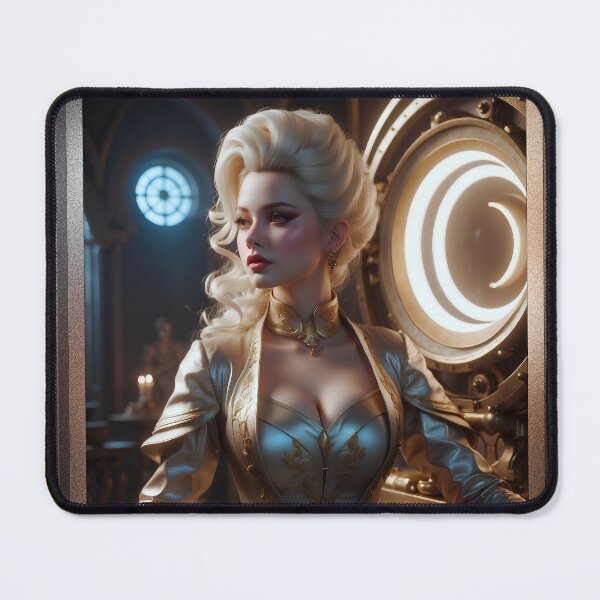 Item preview, The Proprietress Stunning AI Concept Art Platinum Blonde Portrait by Xzendor7 designed and sold by Xzendor7 Digital Art Creations.