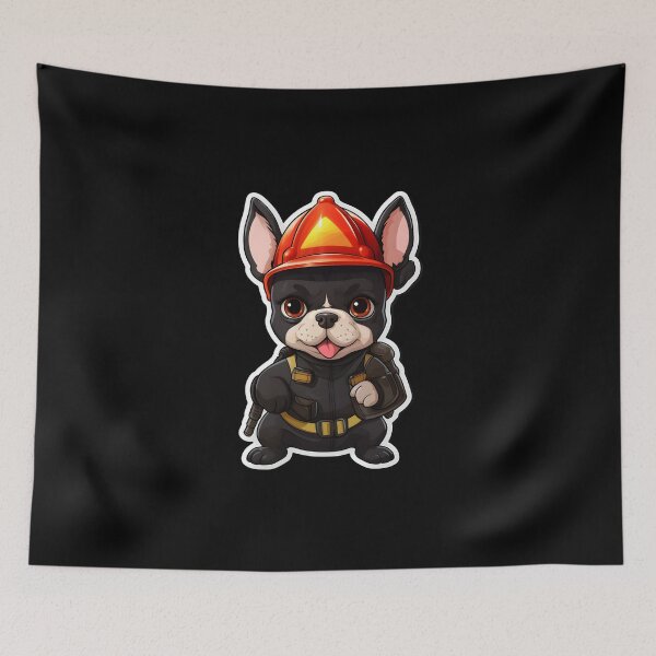 Item preview, Firefighter French Bulldog designed and sold by CUTEDOGGIEZ.