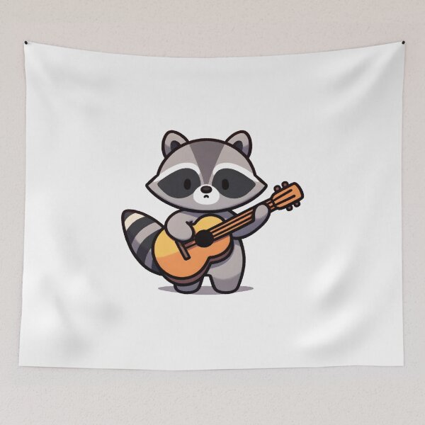 Item preview, Raccoon Strumming Guitar Melody designed and sold by UmbrellaStudio1.