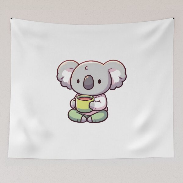 Item preview, Koala Enjoying a Cozy Tea Time designed and sold by UmbrellaStudio1.