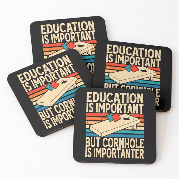Item preview, Education Is Important But Cornhole Is Importanter Retro Design - Baggo Bean Bag Toss Game - Funny Cornhole Player Vintage designed and sold by naworas.