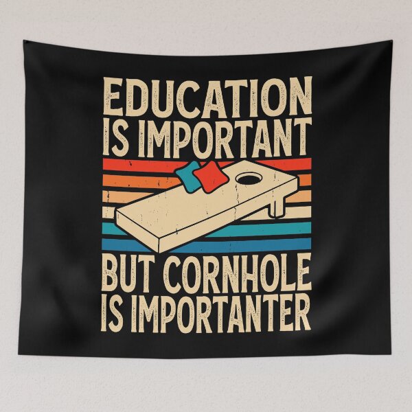 Item preview, Education Is Important But Cornhole Is Importanter Retro Design - Baggo Bean Bag Toss Game - Funny Cornhole Player Vintage designed and sold by naworas.