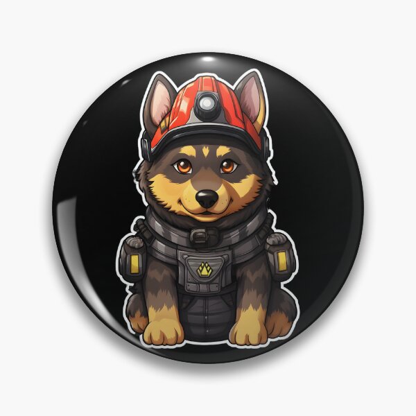 Item preview, Firefighter Alsatian Puppy designed and sold by CUTEDOGGIEZ.