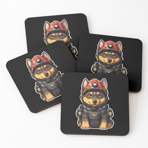 Item preview, Firefighter Alsatian Puppy designed and sold by CUTEDOGGIEZ.