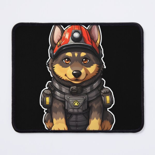 Item preview, Firefighter Alsatian Puppy designed and sold by CUTEDOGGIEZ.