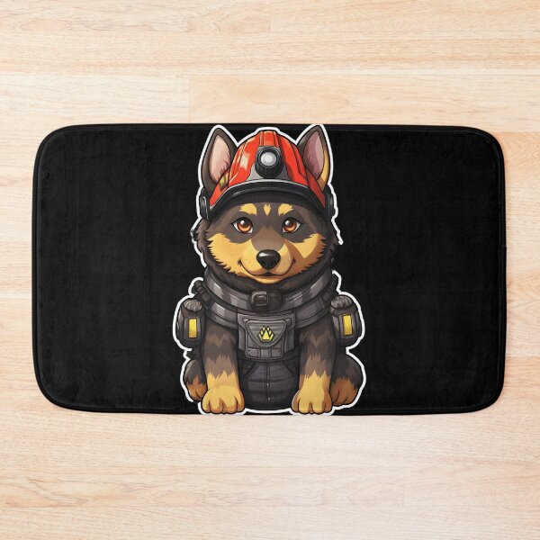 Item preview, Firefighter Alsatian Puppy designed and sold by CUTEDOGGIEZ.